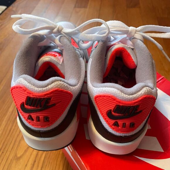 NIKE | air max 90 qs (gs) white/black-cool grey 6.5 youth NEW WITH BOX - Picture 5 of 10